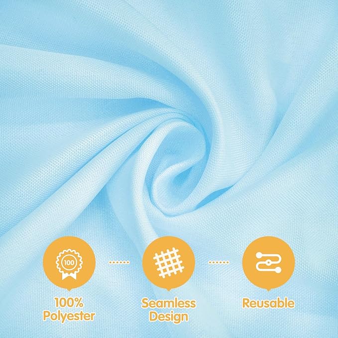 BRILLMAX 8 Pack Light Blue Tablecloths 70 x 120 Inch for 6ft or 8ft Rectangle Tables - Rectangular Bulk Linen Polyester Fabric Washable Cloth Cover for Wedding Reception Banquet Birthday Party