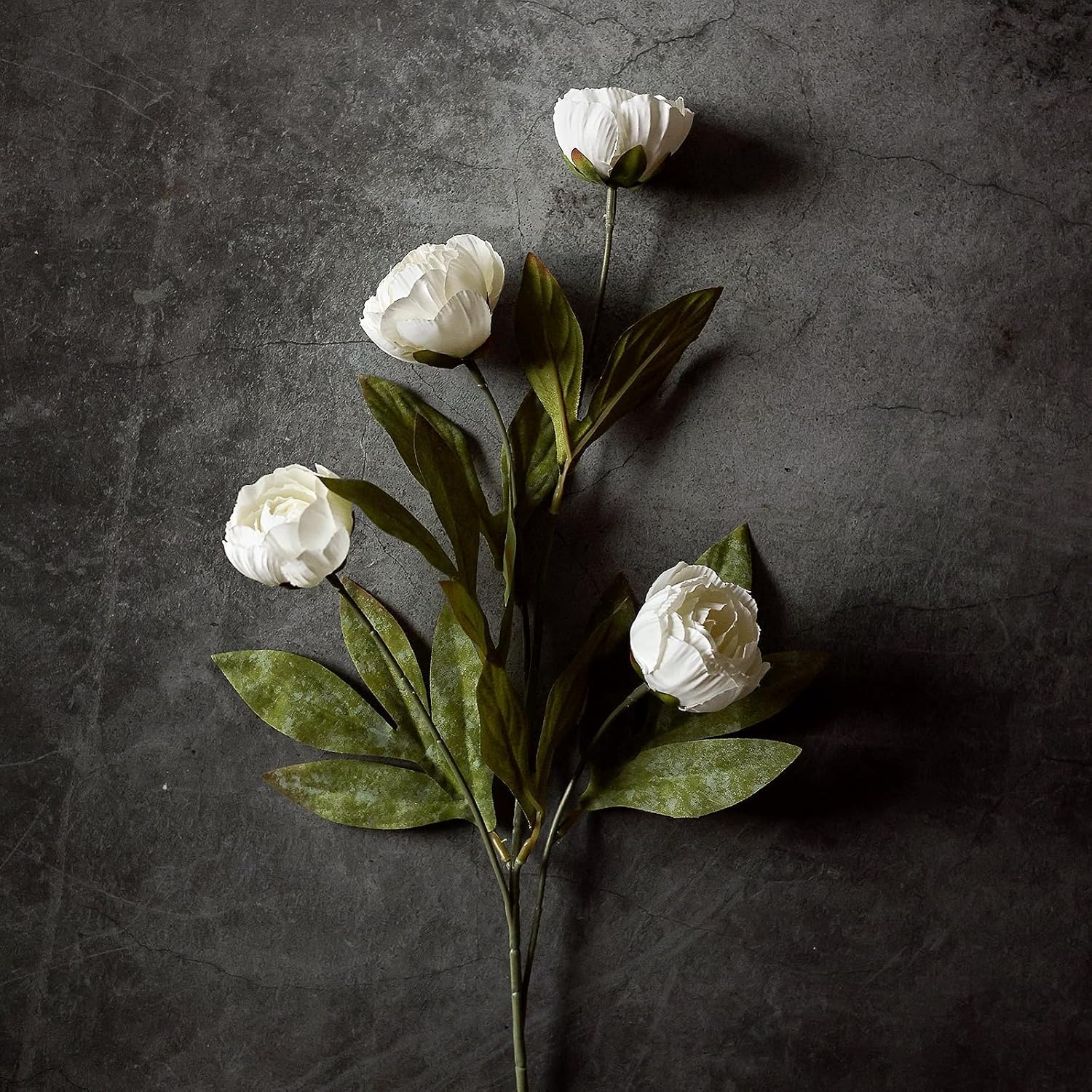 VIERENA 6 Pcs Faux Silk Peony Artificial Flowers for Vase -27", Bulk Fake Peonies Branches with Stems for DIY Bouquet Centerpieces Wedding Fillers Arrangements Shower Decorations (Cream)