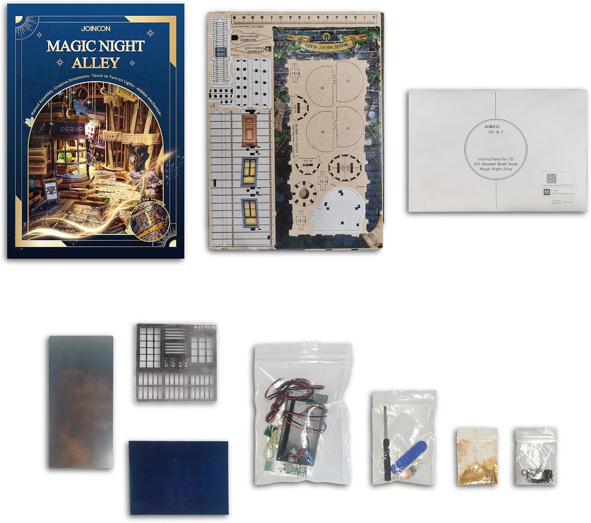book nook magic night alley diy miniature house on a desk or shelf
