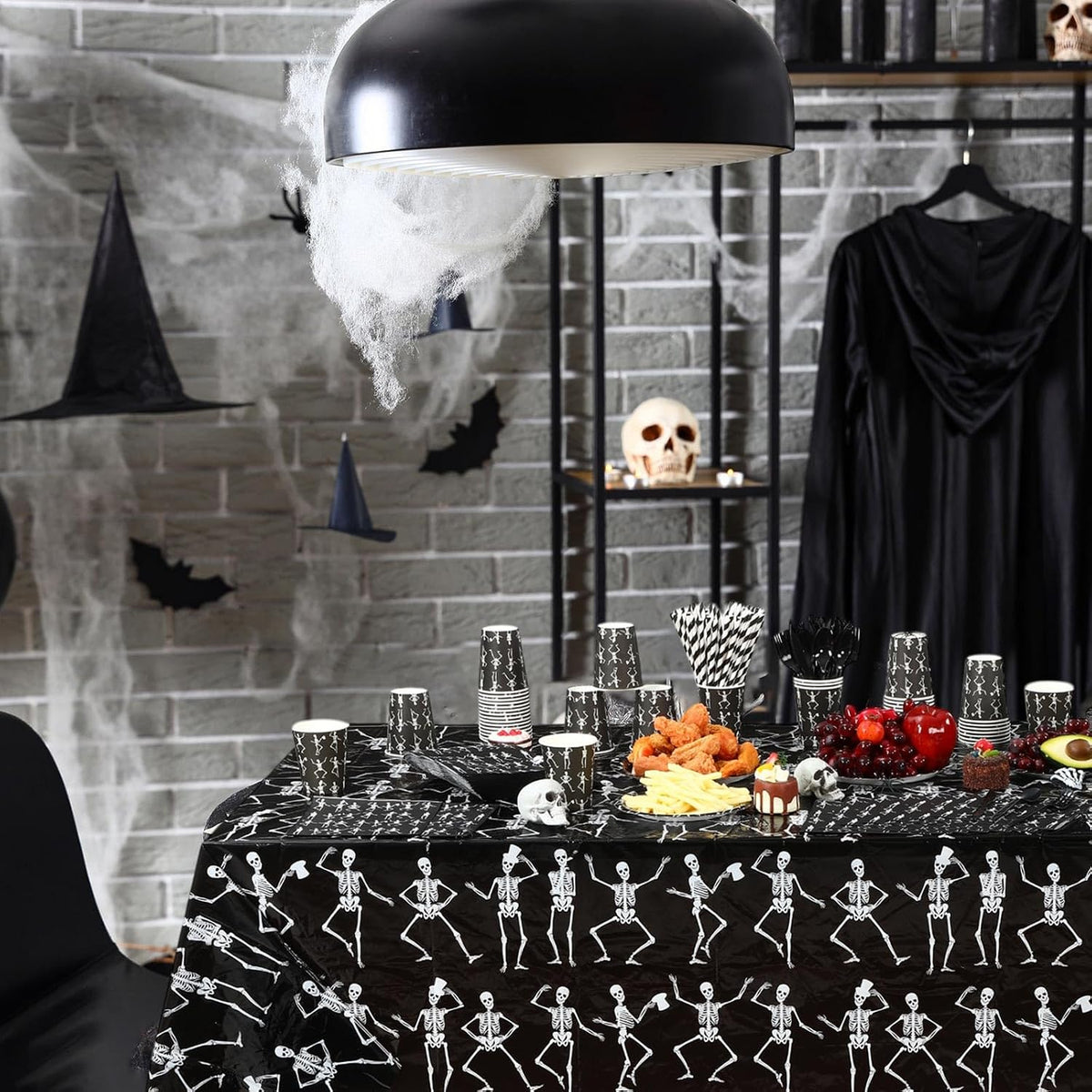Funnymoom 452 Pcs Halloween Skeleton Party Decoration Supplies, Serves 50