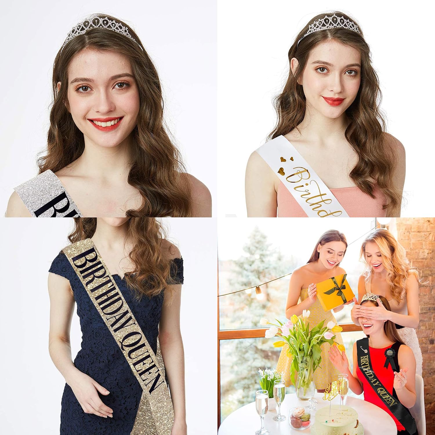 75th Birthday Sash and Tiara for Women, 75 & Fabulous Sash and Tiara Birthday Crown, Happy 75th Birthday Gifts for Queen Woman Party Favors Supplies and Decorations, Gold
