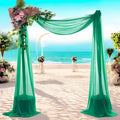 MDS Halloween Chiffon Draping Fabric - 2 Panel, 30" Wide x 30ft Long - Sheer Spooky Arbor & Canopy Drapery for Haunted House Backdrops, Party Ceilings, DIY Costumes & Themed Events - Emerald Green