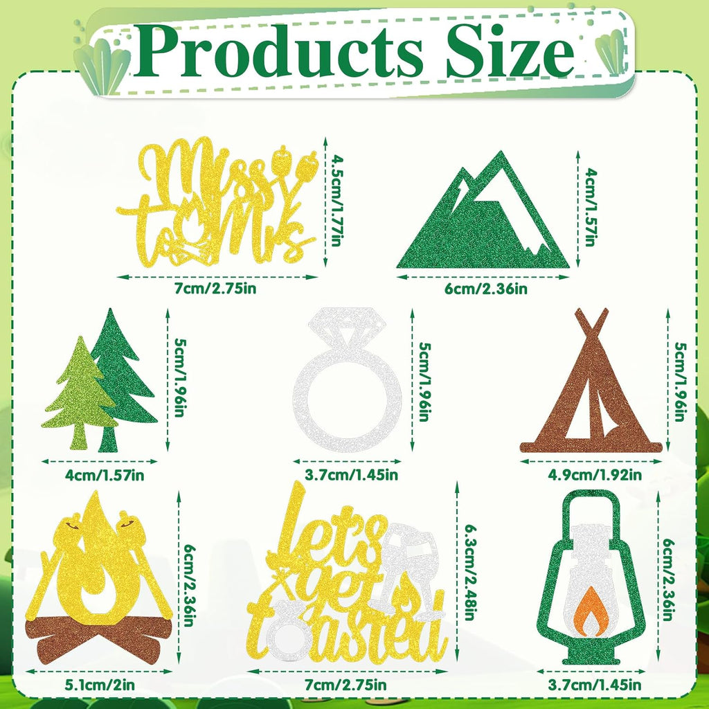 Camp Bachelorette Cupcake Toppers Decorations, 32PCS Camping Bachelorette Cupcake Picks Party Decoration for Bridal Shower Decor Supplies