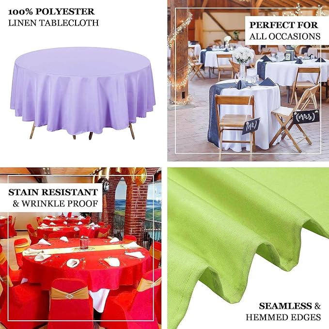 Efavormart Round Tablecloth, 90 Inch Stain & Wrinkle Resistant Washable Table Cloth, Decorative Polyester Fabric Table Cover for Banquet, Wedding, Dining- Blush