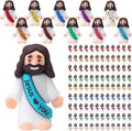 Bememo 400 Pcs Mini Jesus Figures Little Jesus Love You Rubber Action Figures to Hide and Seek for Religious Party Favors Easter Egg Stuffers Sunday Baptism