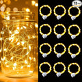 pozzolanas 12 Pack Warm White Battery Operated String Lights - 7ft Waterproof Fairy Lights with 20 LEDs for Home, Mason Jar, Party, Wedding, Halloween, Christmas Decorations