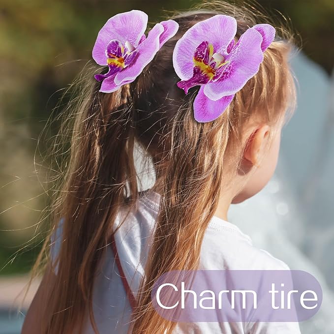 40 Pieces Orchid Petals Artificial Decorations Wedding Party Orchids Heads Flowers Faux Silk Phalaenopsis Butterfly Flower Heads for DIY Craft Home (Light Purple)