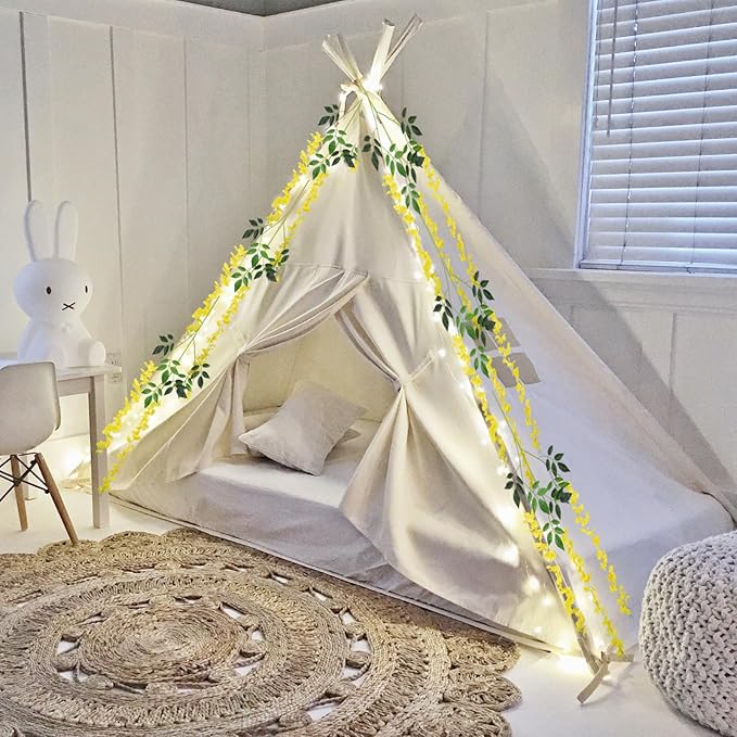 24 Pack Yellow Wisteria Hanging Flowers, 3.4 Ft Fake Hanging Flowers, Artificial Wisteria Garland Vines for Wedding Room Backdrop Outdoor Patio Garden Decoration
