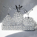 Elegant Decorative Trays & Crystal Fruit 4-Piece Set, Crystal Tea Light Holder - Wedding Centerpieces for Holidays, Home Table Decorations, Fruit Displays and Candle Holders (Silver, Set of Four)