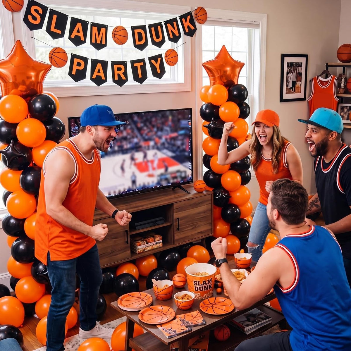 gejoy 110 pcs orange and black balloon arch, close-up detail