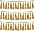 3P Gold Foil Fringe Metallic Tassel Streamers Banner Tassel Garland for Parade Floats, Bachelorette, Wedding, Birthday, Halloween, Christmas, Bridal/Baby Shower Party Decorations