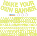 BEISHIDA 116 PCS Glitter Color Yellow DIY Letter Banner Kit Make Your Own Banner，Including 111 Letters and Numbers 3 Rope and 8 Threading Device,Customized for Birthday Graduation Wedding Party Decor