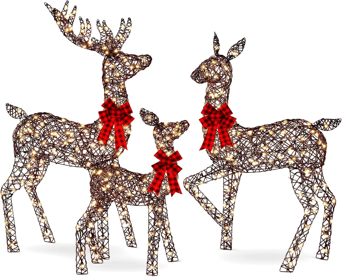 best choice products 6.5ft 3-piece large lighted christmas, main product view