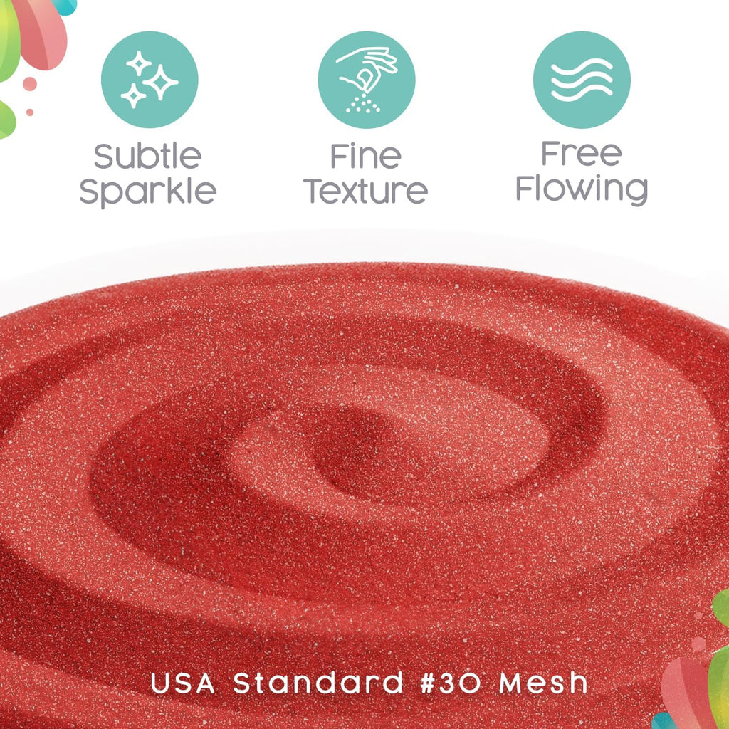 Sandsational Sparkle Ruby Red Unity Sand -1.5 LB (22 oz), Red Colored Sand for Weddings, Vase Filler, Home Decor, Crafts, Terrariums, and More