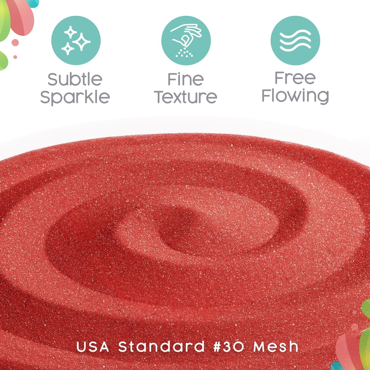 Sandsational Sparkle Ruby Red Unity Sand -1.5 LB (22 oz), Red Colored Sand for Weddings, Vase Filler, Home Decor, Crafts, Terrariums, and More