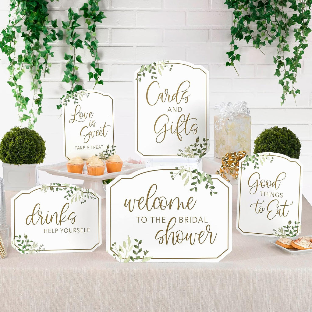 Lillian Rose Botanical Greenery Bridal Shower Sign Set