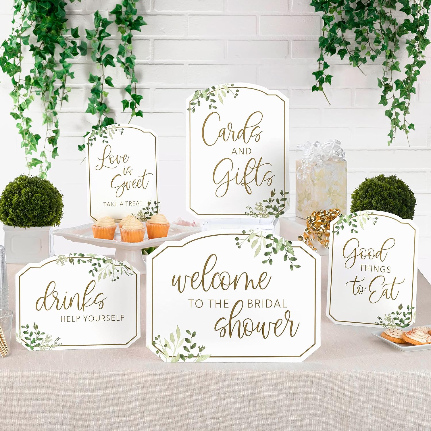 Lillian Rose Botanical Greenery Bridal Shower Sign Set