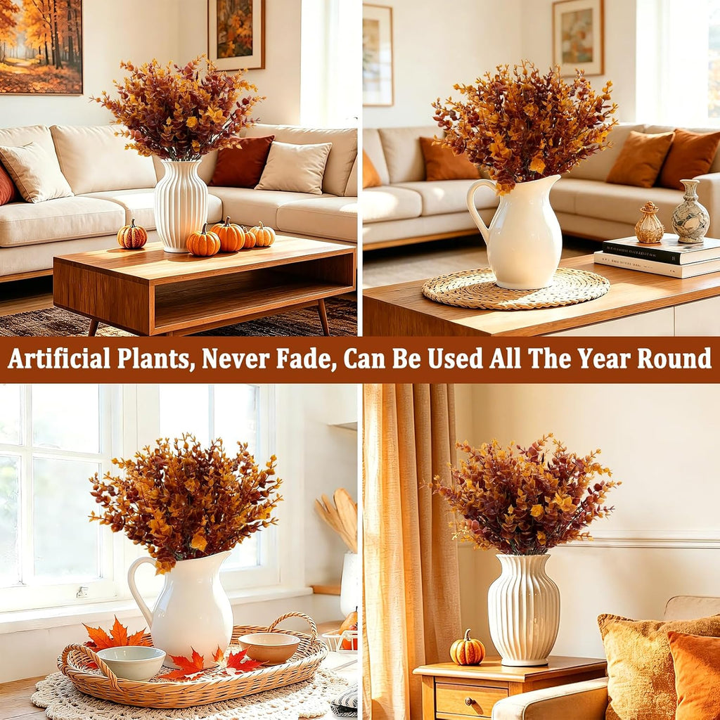 12 bundles artificial fall flowers for outdoors fall, side view