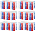 6 Pack 29x108 Inch Red Blue White Metallic Foil Fringe Tinsel Table Skirts for Rectangle Tables Streamer Curtains Backdrop for Wedding, Birthday, Parade Floats, Independence Day Party Decoration