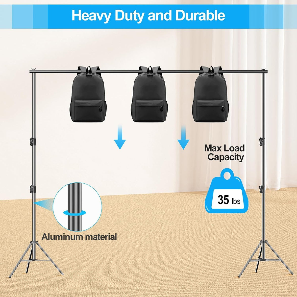 EMART 10x10Ft Heavy Duty Backdrop Stand, Adjustable Banner Stand for Photo