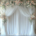 10ftx12ft Wrinkle Free White Backdrop Curtain, 2 Panels 12FT Height White Wedding Backdrop Drapes, Silky Polyester Back Drop Cloth for Birthday Photography Background Party Backdrop Draping