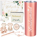 Bridesmaid Proposal Gifts, Will You Be My Bridesmaid Box, Engagement Wedding Wine Tumbler Bridal Bachelorette Party Gift for Bridesmaids, 20oz Wine Tumbler Gift Set