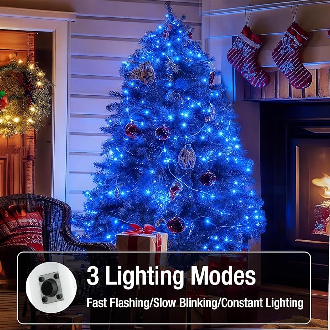 12 Pack Fairy Lights Battery Operated - 7ft 20 Led Twinkle Lights 3 Modes, Bulk Mini String Lights Waterproof for Mason Jars Vases DIY Party Wedding Decoration Christmas -Blue