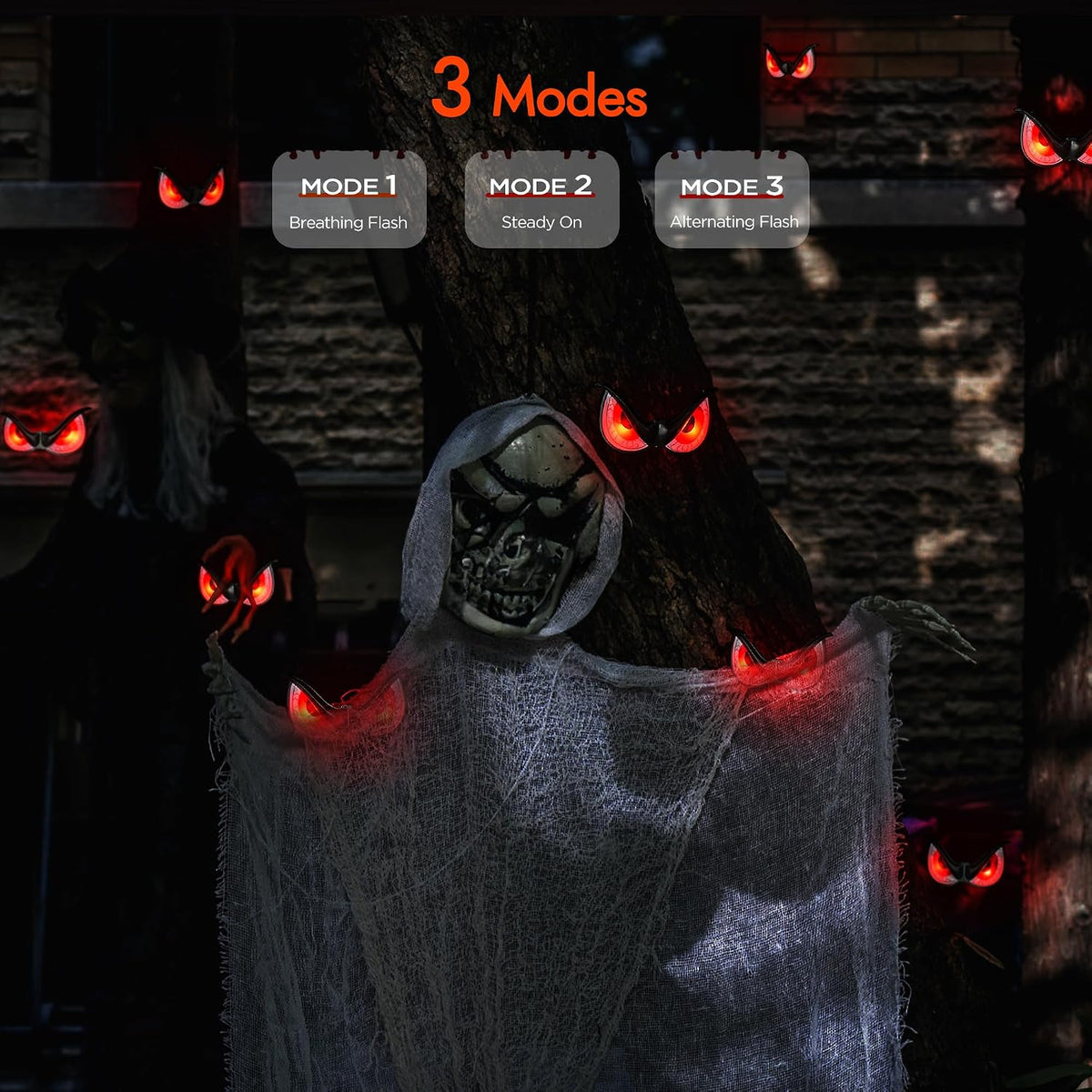 WBao Halloween Flashing Spooky Eyes Lights Realistic Light-Up Eyes 10 Packs