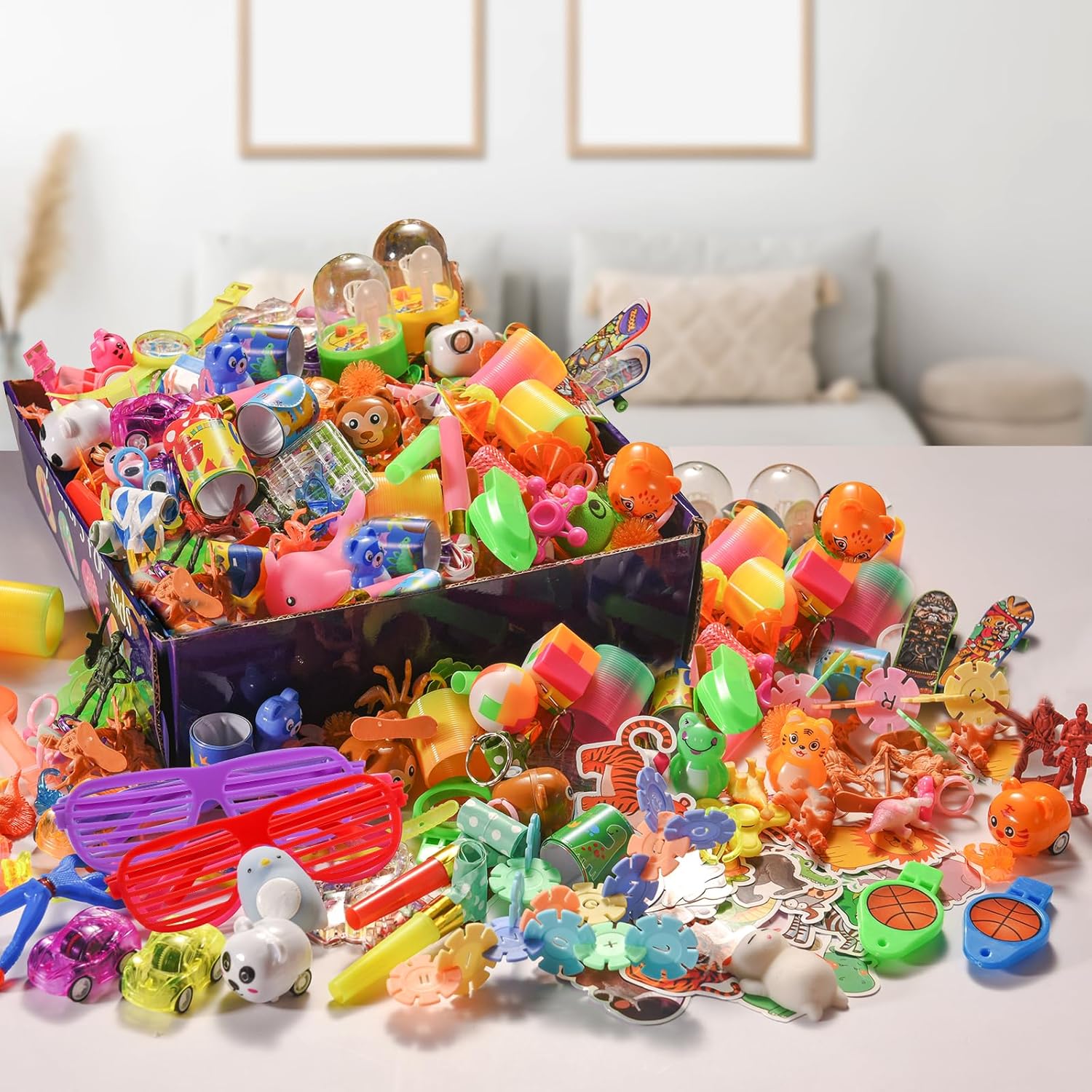300 PCS Party Favor for Kids Goodie Bags Stuffers, Prize Box Toys for Kids Classroom Bulk, Small Fidget Toys Pinata Egg Fillers, Treasure Chest for Students Rewards, Carnival Prizes, Birthday Gifts