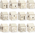hiboom 12 pcs diy wooden christmas village house, main product view