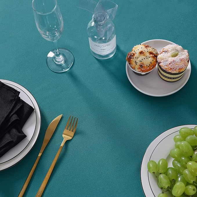 Rectangle Tablecloth 60x120 inch Washable Polyester Fabric Table Cloth for Wedding Party Dining Banquet Decoration（60x120, Teal）