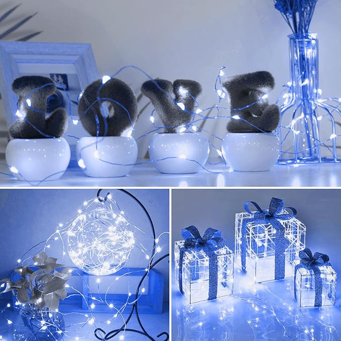 kolpop 50 Pack LED Fairy Lights Battery Operated, Mini Twinkle String Lights Battery Powered Waterproof for Christmas Mason Jars Party,Cool White