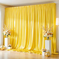 10x10 ft Yellow Gold Glitter Backdrop Curtain for Parties, Wrinkle Free Glitter Photo Backdrop Drapes 2 Panels 5x10FT Shimmer Back Drop Cloth for Wedding Birthday Stage Photography Background