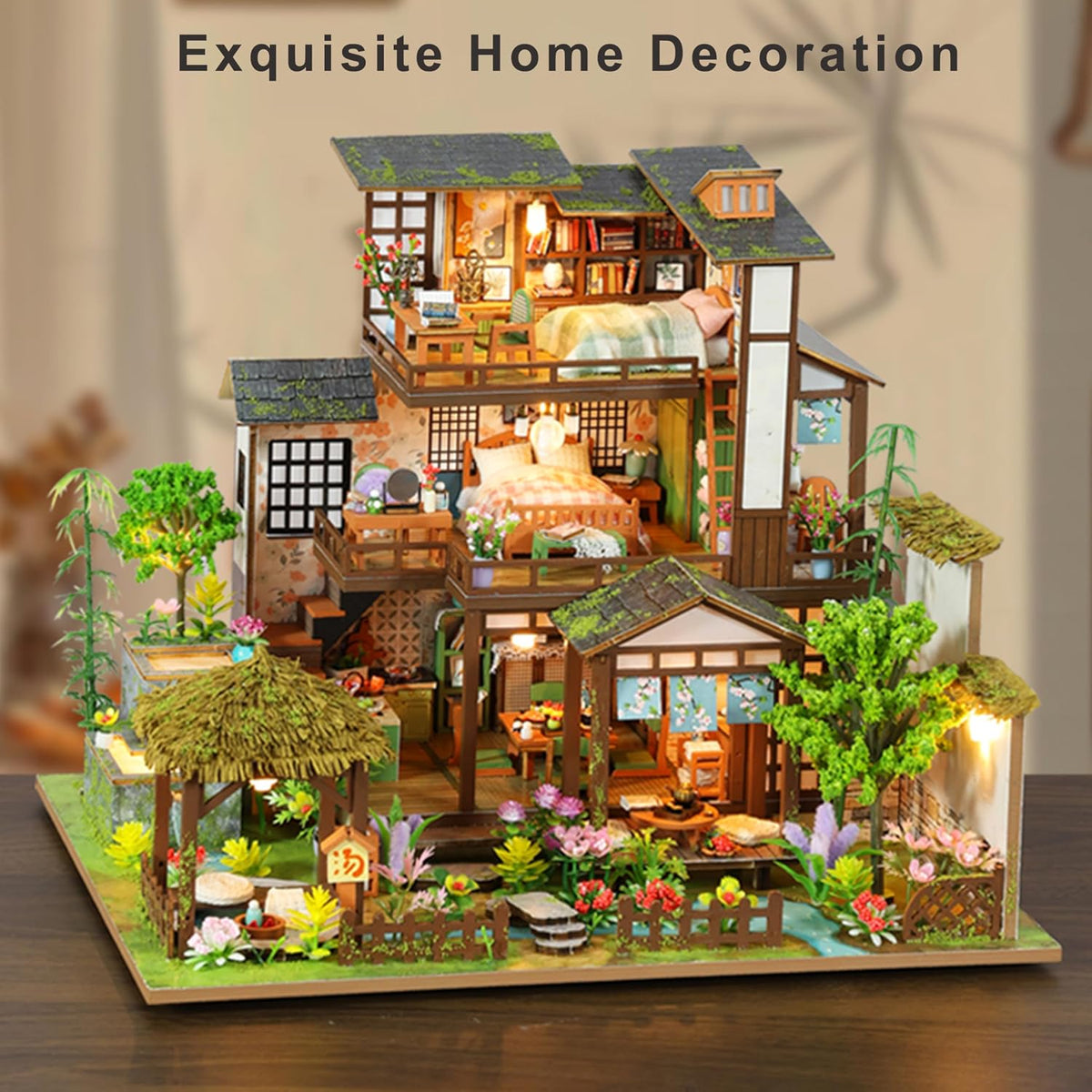 isseve miniature house kit, tiny house building kit, side view