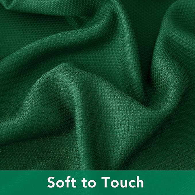 Biscaynebay Textured Fabric Christmas Tablecloths 60x108 Inches Rectangular, Hunter Green Water Resistant Tablecloths for Dining, Kitchen, Wedding & Parties etc. Machine Washable