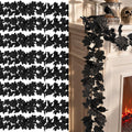 48ft black halloween garland 8pcs maple leaf, table, main product view