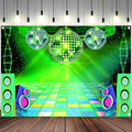 Dance Party Backdrop Retro 80s 90s Theme Stage Dance Ball Music Birthday Party Decoration DJ Photography Background 5 x 3 ft for Baby Shower Picture Photo Shoot Polyester Fabric,Purple