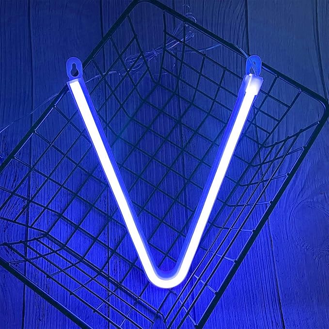 ENUOLI Blue Neon Letter Sign - Battery/USB Powered LED Alphabet Neon Art Lights for Wedding, Birthday, Christmas, Home Bar Decoration