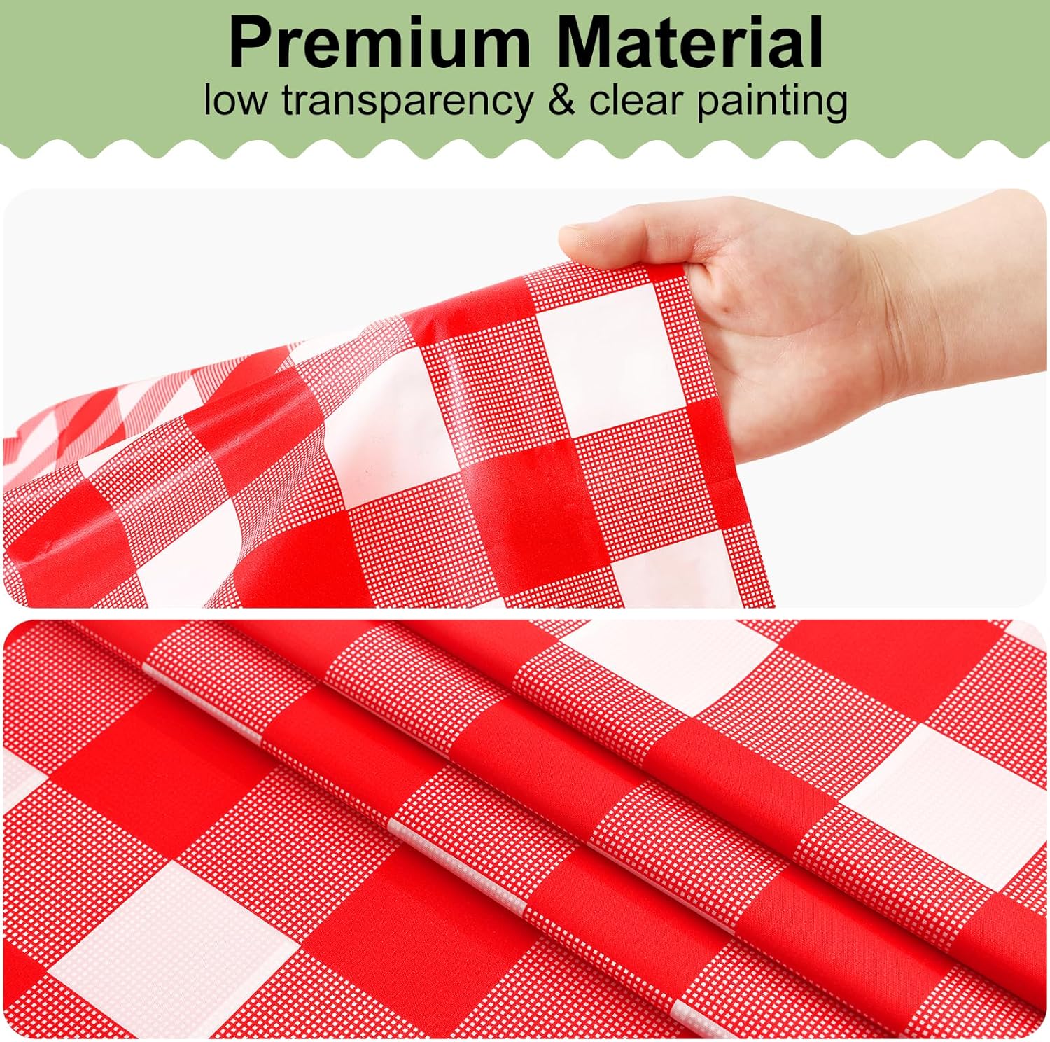 misaya 4 Packs Buffalo Disposable Table Cloth, 54 x 108 Inch Waterproof Plastic Tablecloth, Rectangle Red and White Checkered Table Covers for Picnic, Birthday, Party, Back to School