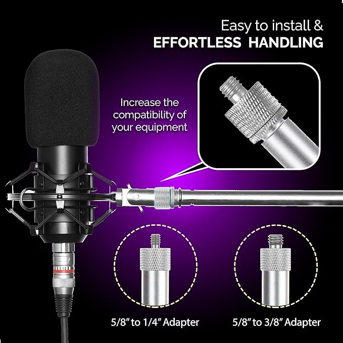 IXTECH Mic Stand Adapter Set 8 pieces Metal Microphone Stand Screw Thread Adapter 5/8 Female to 3/8 Male 3/8 Female to 5/8 Male 5/8 Female to 1/4 Male 1/4 Female to 5/8 Male Tripod Adapter ADP03 Slvr