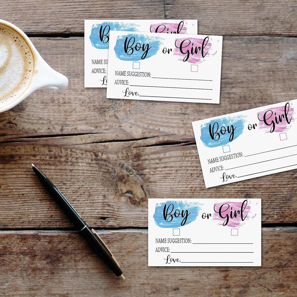 Yuansail Gender Reveal Game - Girl or Boy Cast Your Vote Cards - Baby Shower Gender Voting Card - Pack of 50（baby02）