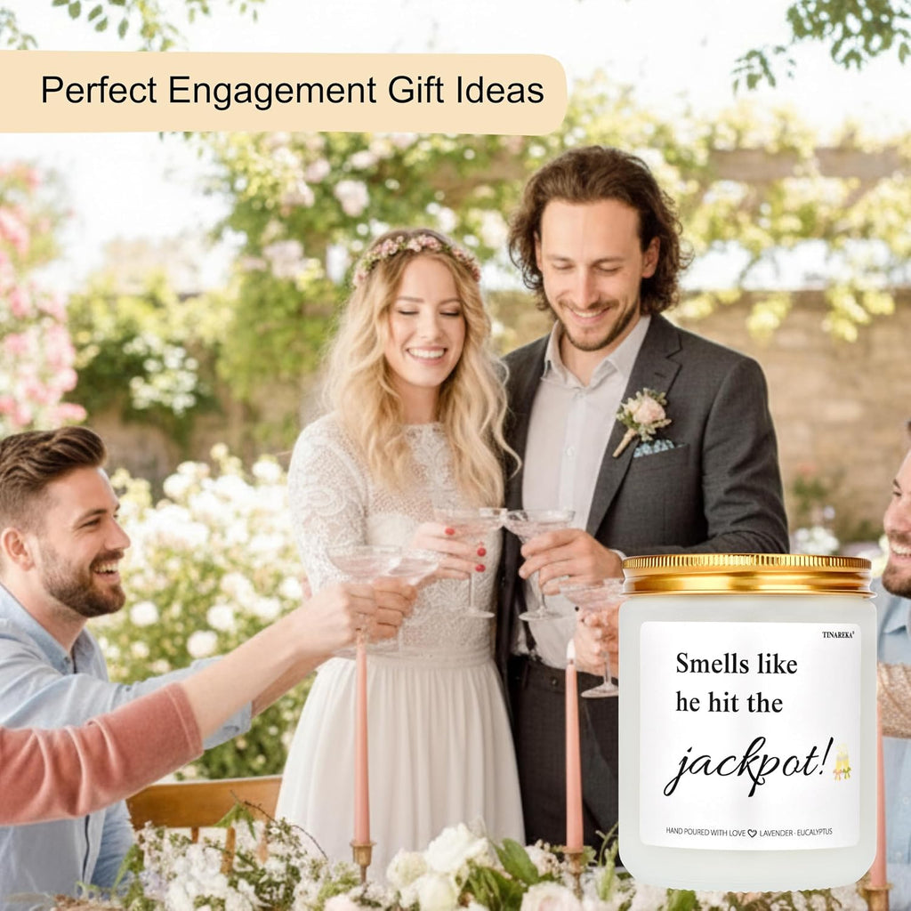 Engagement Candle – Funny Bridal Shower Gifts for Bride to Be | 7oz Lavender Eucalyptus Candle 100% Natural Soy Wax, 40 Hour Burn Time, Engagement Gifts for Women Bride