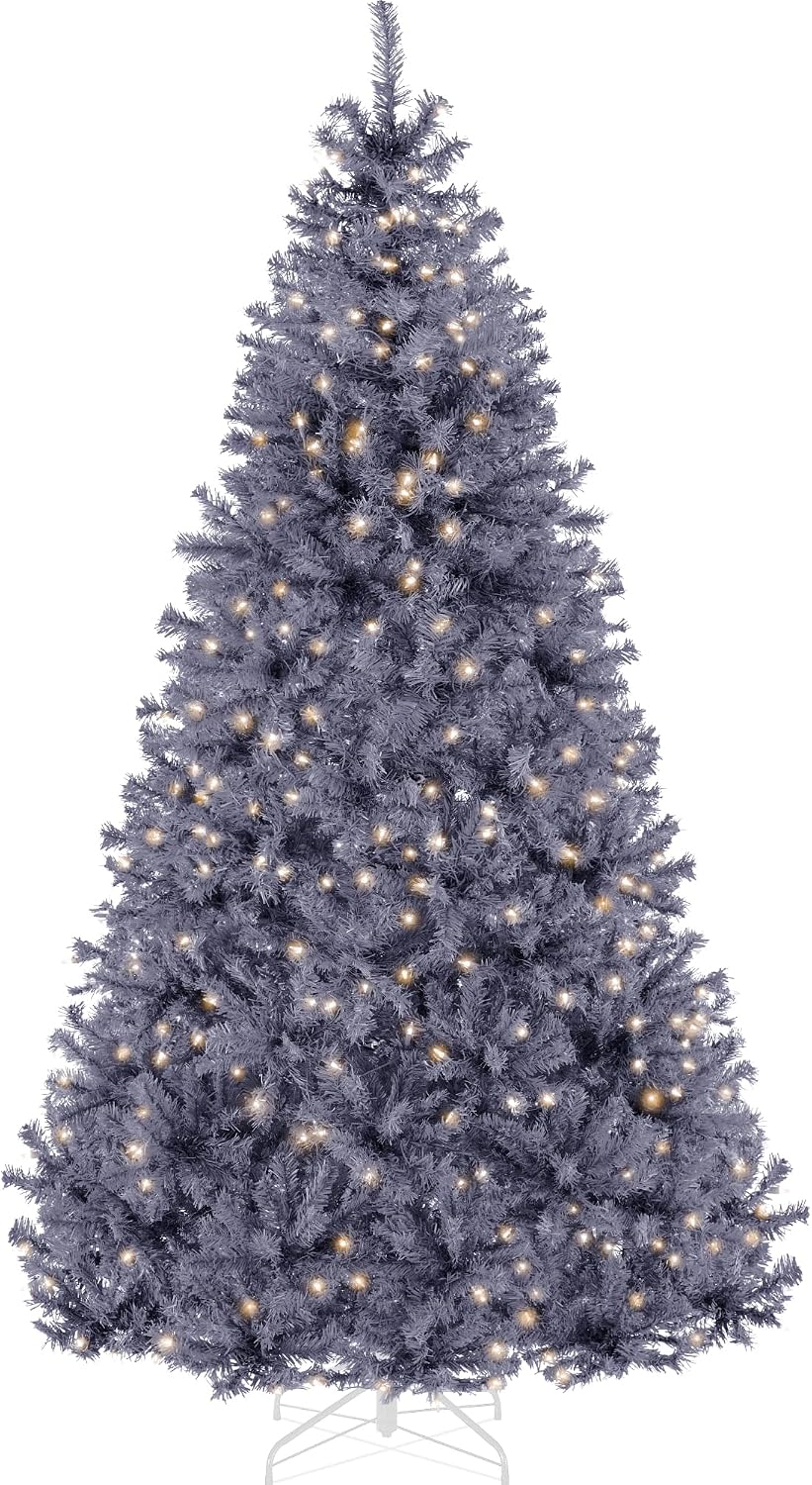 best choice products 4.5ft pre-lit charcoal gray christmas, main product view