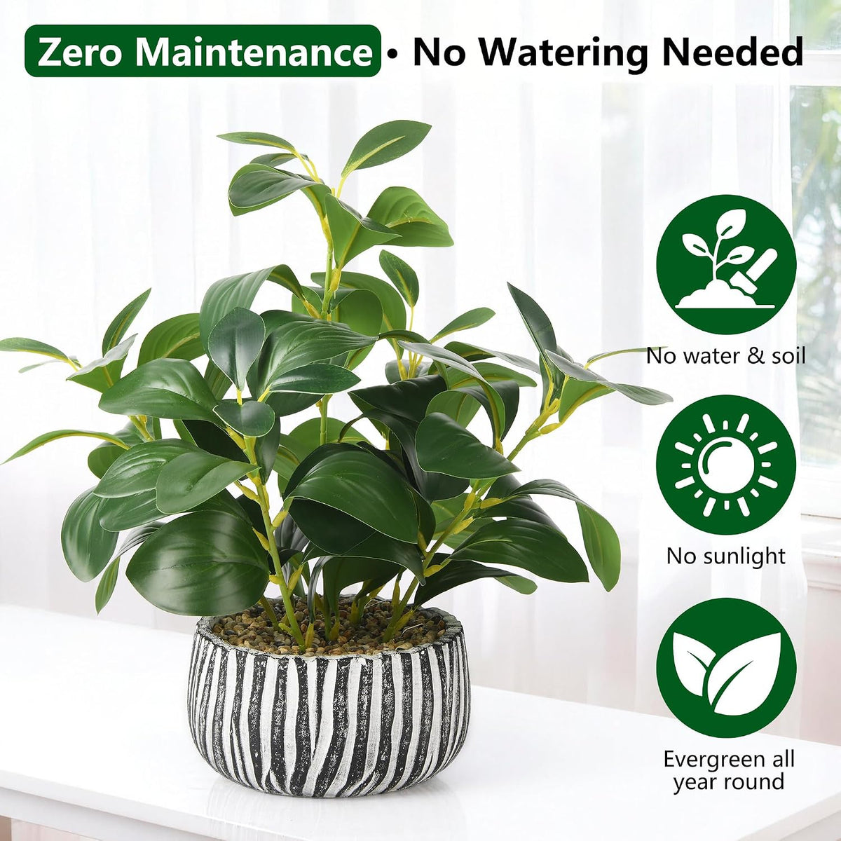 florisso Fake Plants Artificial Plants Indoor, Faux Potted Plants Indoor Arti...