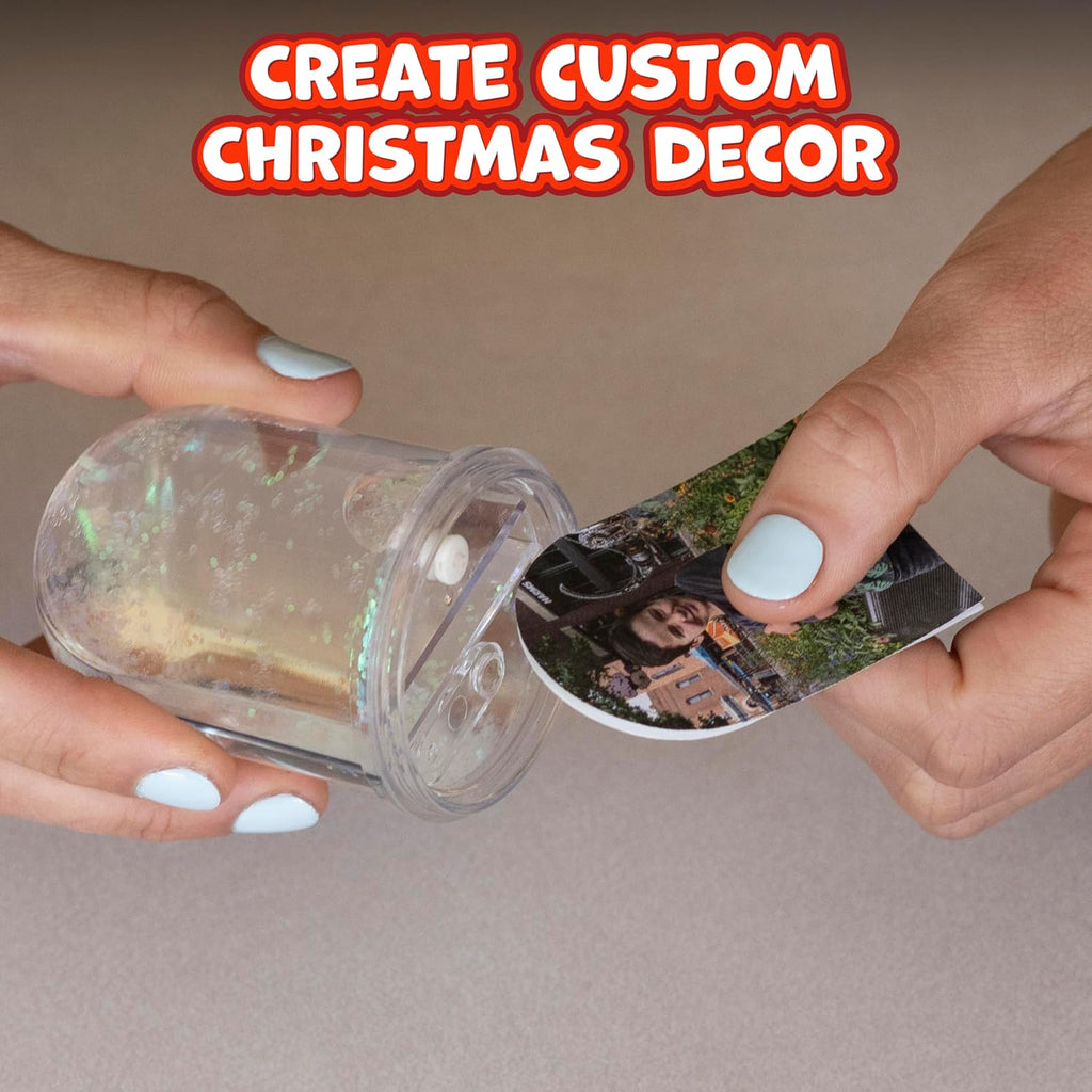 READY 2 LEARN Christmas Crafts, Design Your Own Snow Globes, Set of 4 | Christmas Snow Globes for Kids, Customizable Holiday Decorations