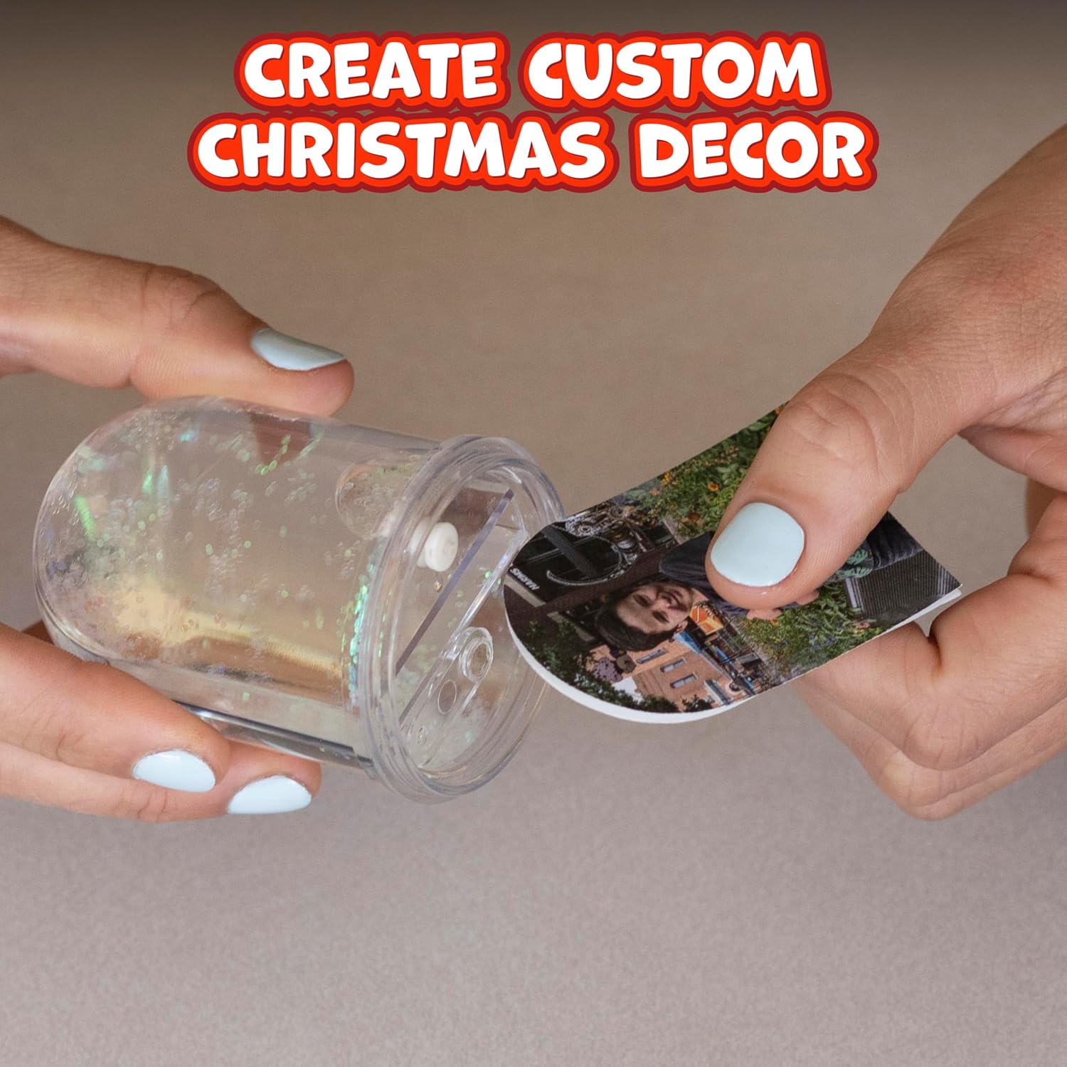 READY 2 LEARN Christmas Crafts, Design Your Own Snow Globes, Set of 4 | Christmas Snow Globes for Kids, Customizable Holiday Decorations