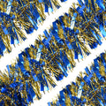 33Ft Christmas Tinsel Garland Xmas Tree Decorations Shiny Thick Metallic Twist Garland Ceiling Hanging Decor for Xmas New Year Birthday Party Indoor Outdoor Supplies-Blue & Gold