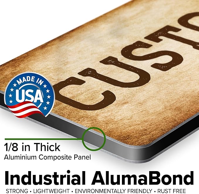 Custom Sign, Custom Street Sign, 11 Font Colors, 13 Font Styles, 4 Hole Options, 22 Sizes, 6x18 Inches, Rust Free DiBound, Fade Resistant, Made in USA by My Sign Center (Vintage)