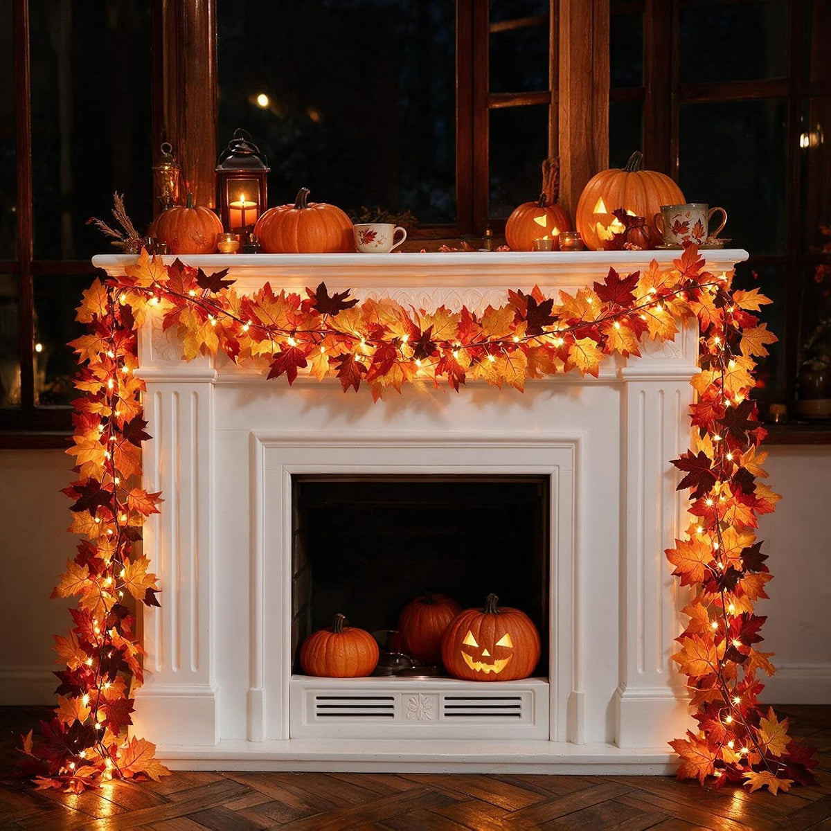 12ft 50 led fall garland with lights,8 modes, package contents