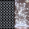 pozzolanas 50 Pack White Battery Operated String Lights - 7ft Waterproof Fairy Lights with 20 LEDs for Home, Mason Jar, Party, Wedding, Halloween, Christmas Decorations